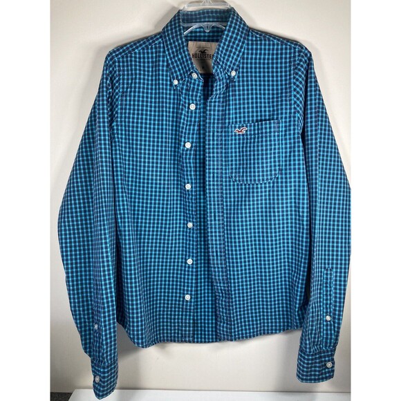 Hollister Long Sleeve Button Up/Buttoned Collar  Shirt Men's Size M - EUC - Picture 1 of 4